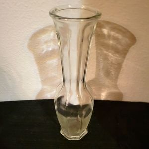 Vtg Heavy Glass Flower Water Vase Florist